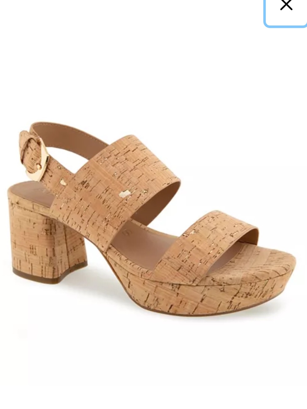 Aerosoles Camilia Round Toe Natural CorkTwo-Strap Platform Wedge Sandal Size 9M